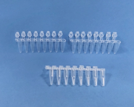 8-Streifen PCR-Röhrchen, individuelle Kappen